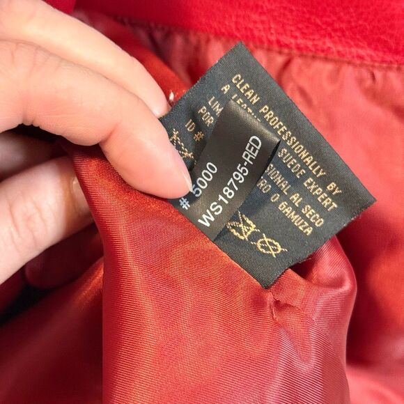 Siena Red Leather Jacket Size 6 - Picture 8 of 10